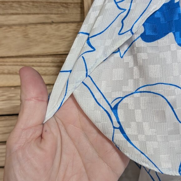 VINTAGE Lady Carol of New York Floral Blue and White Dress String Belt Size 16 - Picture 2 of 9